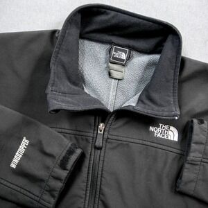 The North Face Windstopper Soft Shell Jacket Black Mens XL Full Zip Fleece Lined